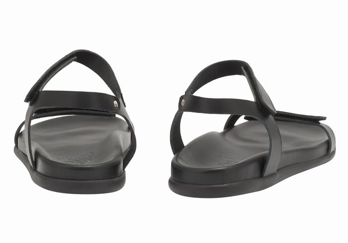 Sandały Z Paskiem Na Plecy Damskie Ancient Greek Sandals Poros Czarne | NXW799KR