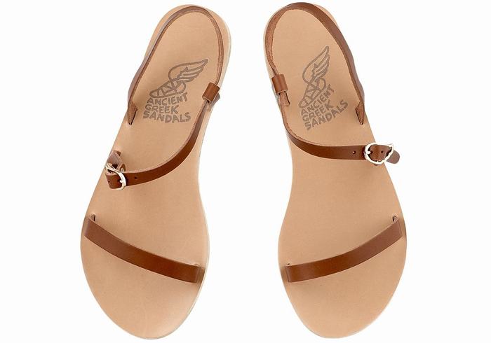 Sandały Z Paskiem Na Plecy Damskie Ancient Greek Sandals Niove Leather Ciemny Brązowe | EJE4246TX