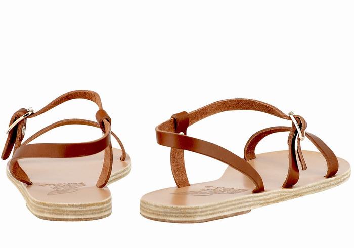 Sandały Z Paskiem Na Plecy Damskie Ancient Greek Sandals Niove Leather Ciemny Brązowe | EJE4246TX