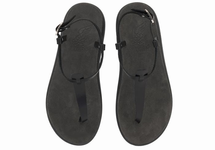 Sandały Z Paskiem Na Plecy Damskie Ancient Greek Sandals Lito Comfort Czarne | BDI6155XW