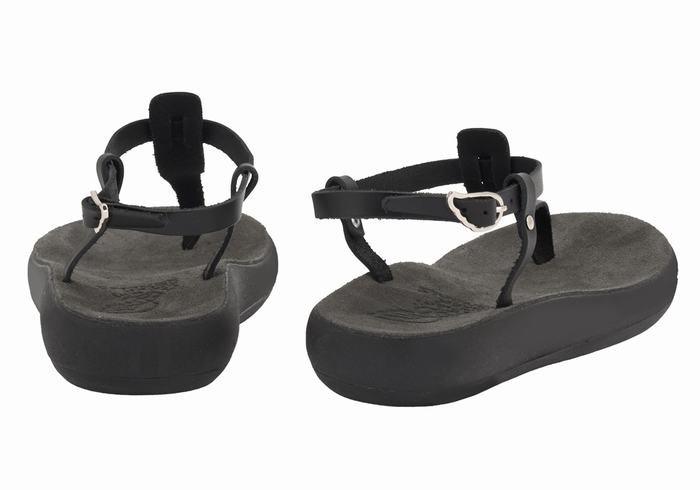 Sandały Z Paskiem Na Plecy Damskie Ancient Greek Sandals Lito Comfort Czarne | BDI6155XW