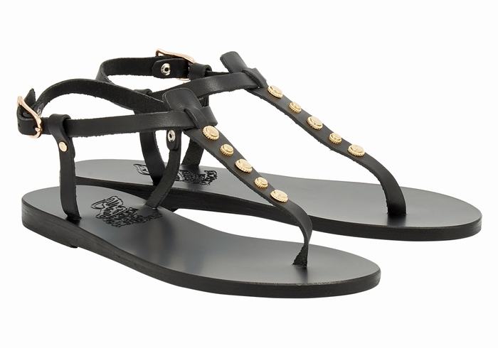 Sandały Z Paskiem Na Plecy Damskie Ancient Greek Sandals Lito Bee Czarne | BRH2035KG