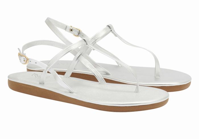 Sandały Z Paskiem Na Plecy Damskie Ancient Greek Sandals Lito Flip Flop Srebrne | GTH6062SL