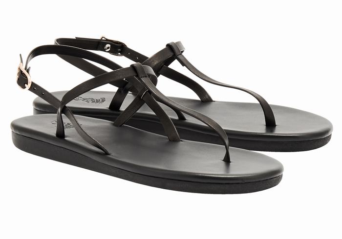 Sandały Z Paskiem Na Plecy Damskie Ancient Greek Sandals Lito Flip Flop Czarne | BAP836JW