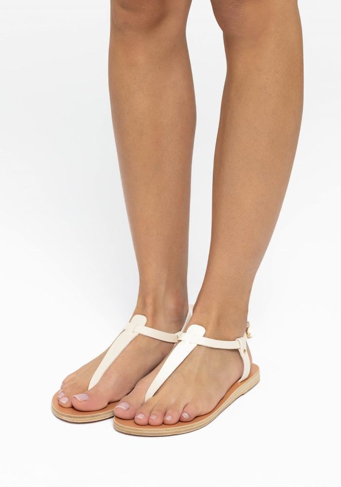 Sandały Z Paskiem Na Plecy Damskie Ancient Greek Sandals Lito Flip Flop Leather Białe | FEY3427TR