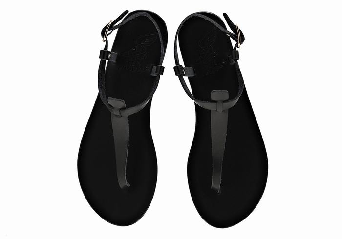 Sandały Z Paskiem Na Plecy Damskie Ancient Greek Sandals Lito Flip Flop Leather Czarne | JDD2737HA