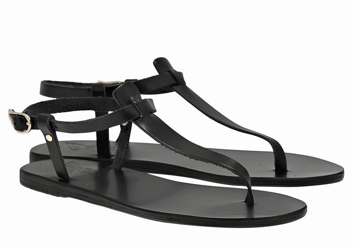 Sandały Z Paskiem Na Plecy Damskie Ancient Greek Sandals Lito Flip Flop Leather Czarne | JDD2737HA