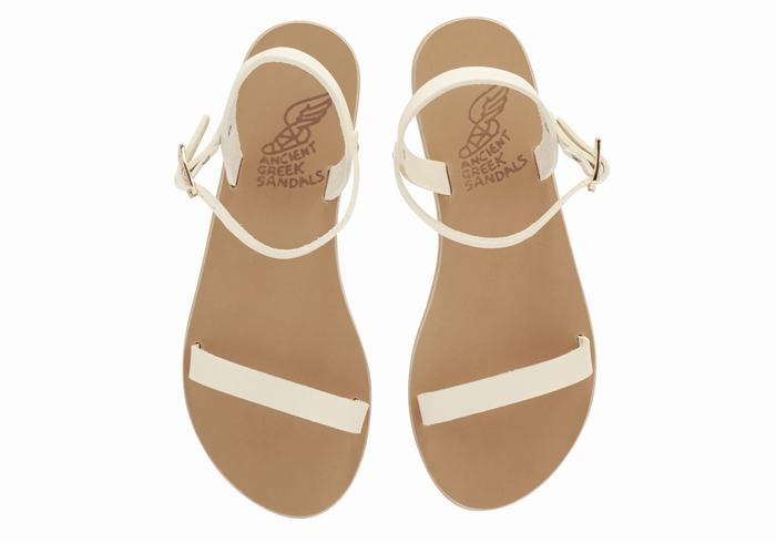 Sandały Z Paskiem Na Plecy Damskie Ancient Greek Sandals Irida Leather Białe | OMC5178DZ