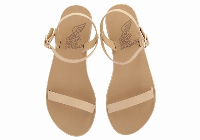 Sandały Z Paskiem Na Plecy Damskie Ancient Greek Sandals Irida Leather Beżowe | ZIU15100CZ