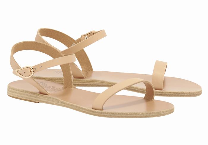 Sandały Z Paskiem Na Plecy Damskie Ancient Greek Sandals Irida Leather Beżowe | ZIU15100CZ