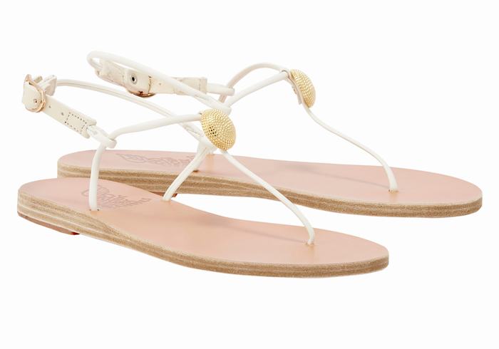 Sandały Z Paskiem Na Plecy Damskie Ancient Greek Sandals Dimitra Flip Flop Białe | IXB743JL