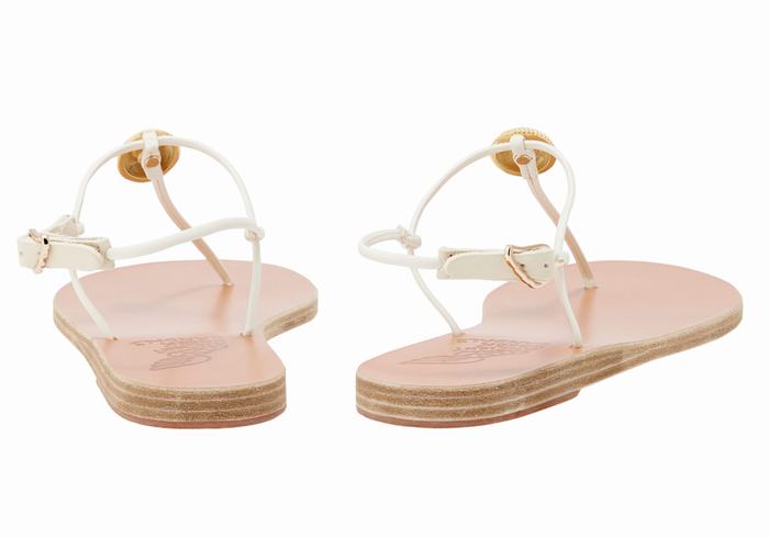 Sandały Z Paskiem Na Plecy Damskie Ancient Greek Sandals Dimitra Flip Flop Białe | IXB743JL