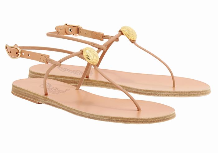 Sandały Z Paskiem Na Plecy Damskie Ancient Greek Sandals Dimitra Flip Flop Beżowe | KGW952MO