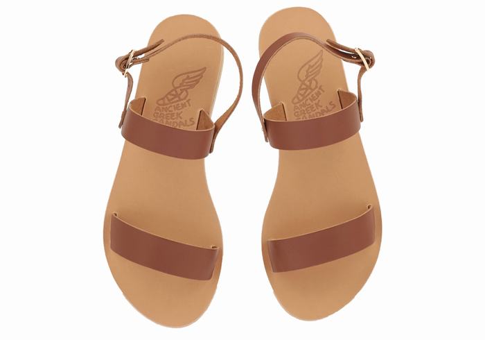 Sandały Z Paskiem Na Plecy Damskie Ancient Greek Sandals Clio Ciemny Brązowe | GZX1535LX