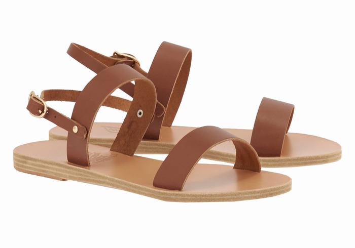 Sandały Z Paskiem Na Plecy Damskie Ancient Greek Sandals Clio Ciemny Brązowe | GZX1535LX