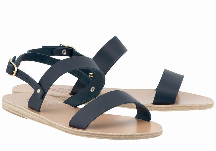 Sandały Z Paskiem Na Plecy Damskie Ancient Greek Sandals Clio Ciemny Niebieskie | AGJ6090UK