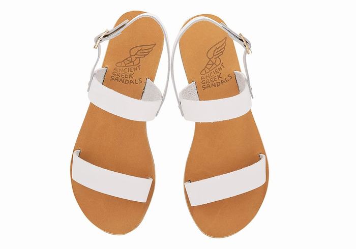 Sandały Z Paskiem Na Plecy Damskie Ancient Greek Sandals Clio Białe | FLN9534XS