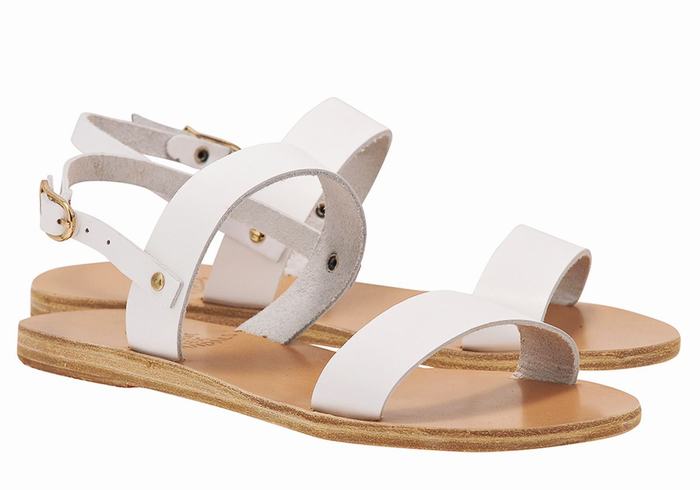 Sandały Z Paskiem Na Plecy Damskie Ancient Greek Sandals Clio Białe | FLN9534XS