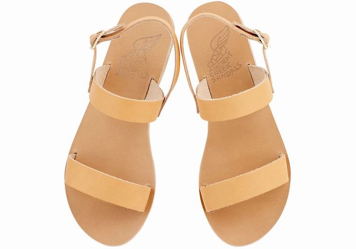 Sandały Z Paskiem Na Plecy Damskie Ancient Greek Sandals Clio Beżowe | FTM4054ZS