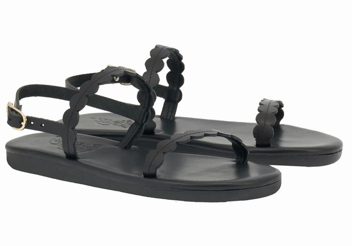 Sandały Z Paskiem Na Plecy Damskie Ancient Greek Sandals Aroula Czarne | LMG2785RA