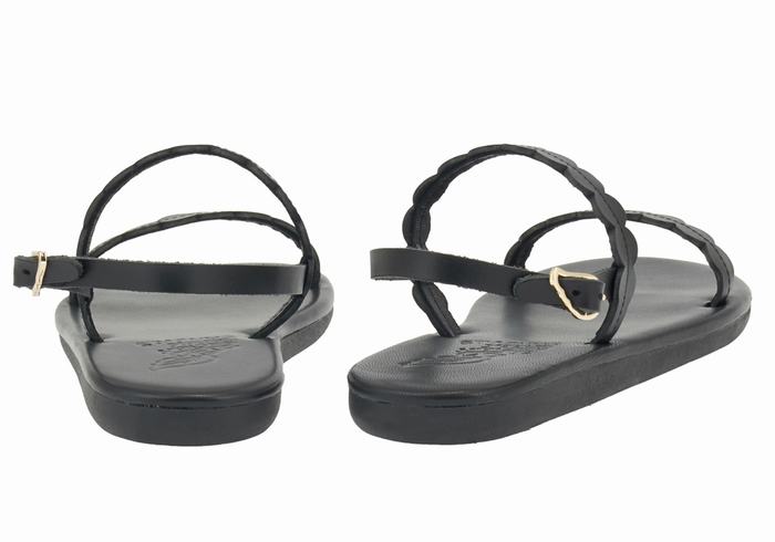 Sandały Z Paskiem Na Plecy Damskie Ancient Greek Sandals Aroula Czarne | LMG2785RA