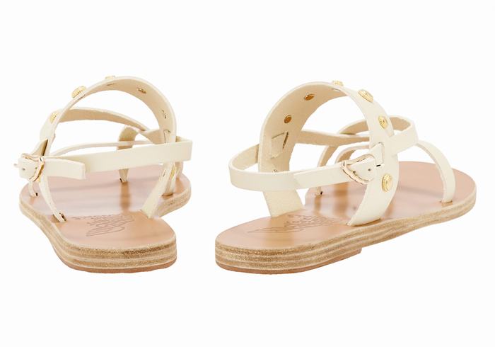 Sandały Z Paskiem Na Plecy Damskie Ancient Greek Sandals Alethea Bee Białe | VKD2239IN