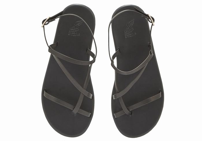 Sandały Z Paskiem Na Plecy Damskie Ancient Greek Sandals Alethea Czarne | SGZ466OD