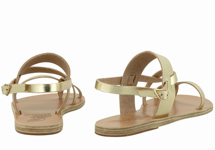 Sandały Z Paskiem Na Plecy Damskie Ancient Greek Sandals Alethea Leather Złote Białe | XVB6547KJ