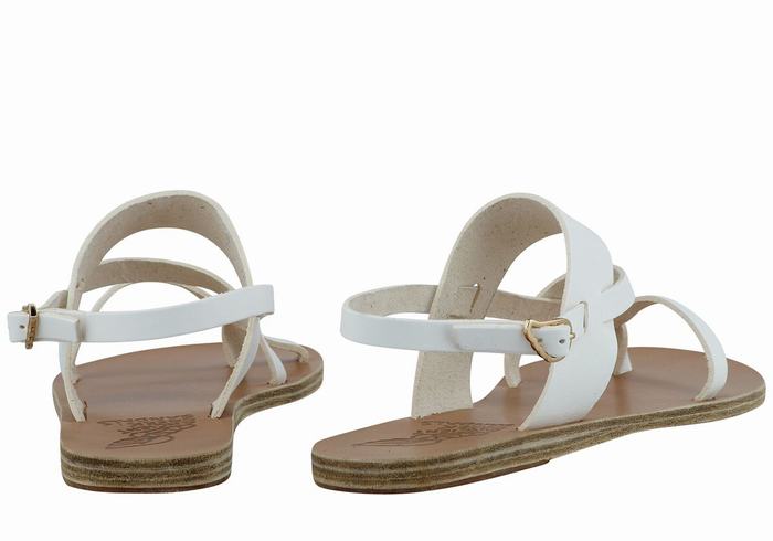 Sandały Z Paskiem Na Plecy Damskie Ancient Greek Sandals Alethea Leather Białe | CDD9586EU