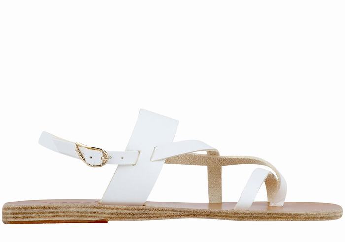 Sandały Z Paskiem Na Plecy Damskie Ancient Greek Sandals Alethea Leather Białe | CDD9586EU