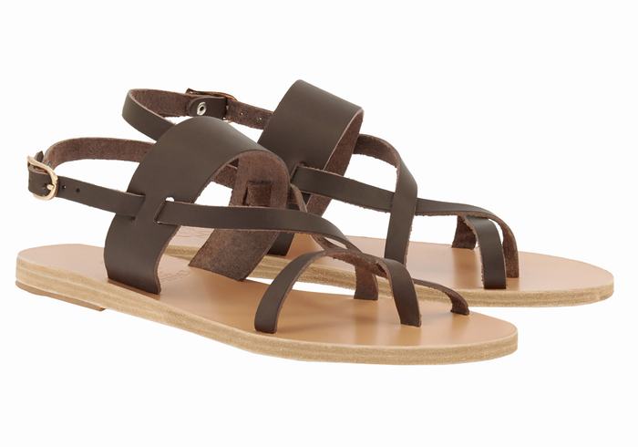 Sandały Z Paskiem Na Plecy Damskie Ancient Greek Sandals Alethea Czekolada | IBZ281IC