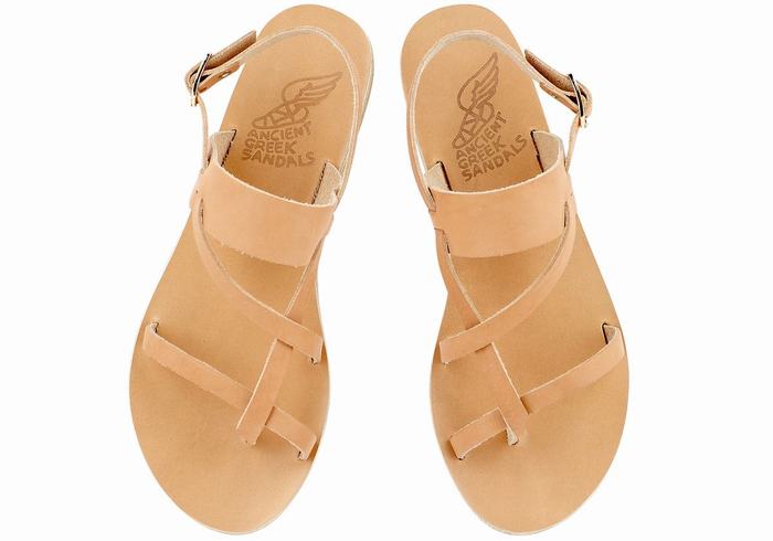 Sandały Z Paskiem Na Plecy Damskie Ancient Greek Sandals Alethea Leather Beżowe | WXT3893IW