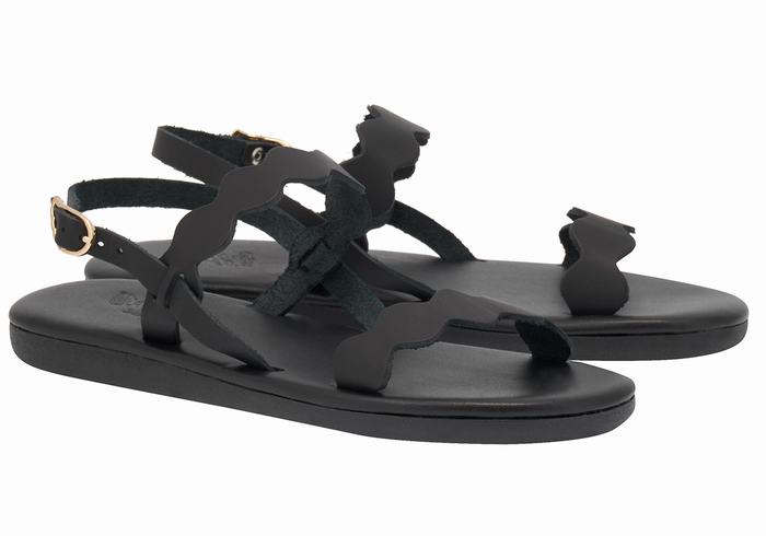 Sandały Z Paskiem Na Plecy Damskie Ancient Greek Sandals Afros Czarne | PCZ7161PV