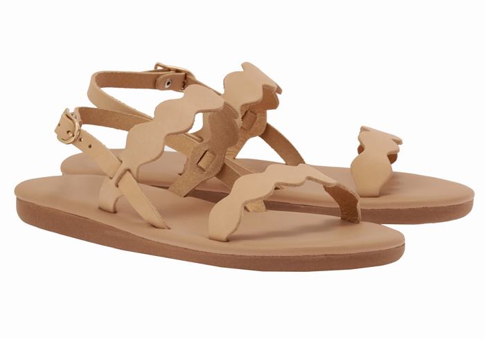 Sandały Z Paskiem Na Plecy Damskie Ancient Greek Sandals Afros Beżowe | HPK6614WD