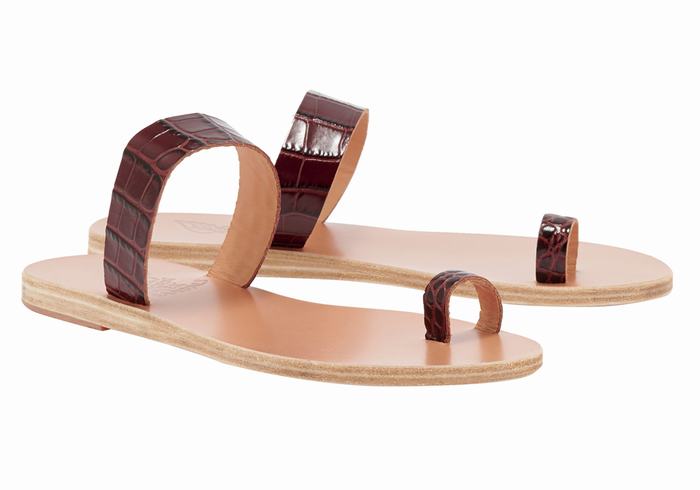 Sandały Ze Słupkami Damskie Ancient Greek Sandals Thalia Ciemny Czerwone Czarne | CAV3063XT