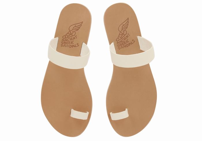 Sandały Ze Słupkami Damskie Ancient Greek Sandals Thalia Leather Białe | SSZ2044SR