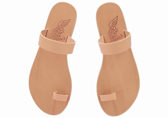 Sandały Ze Słupkami Damskie Ancient Greek Sandals Thalia Leather Beżowe | CTK9871AB