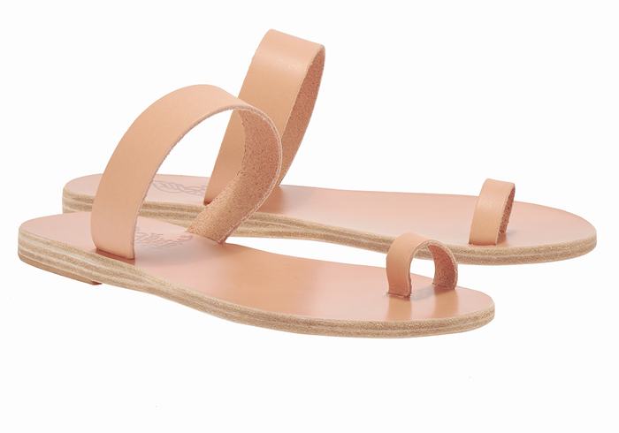 Sandały Ze Słupkami Damskie Ancient Greek Sandals Thalia Leather Beżowe | CTK9871AB