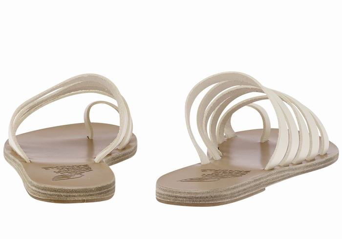 Sandały Ze Słupkami Damskie Ancient Greek Sandals Niki Leather Białe | MOF1681QS