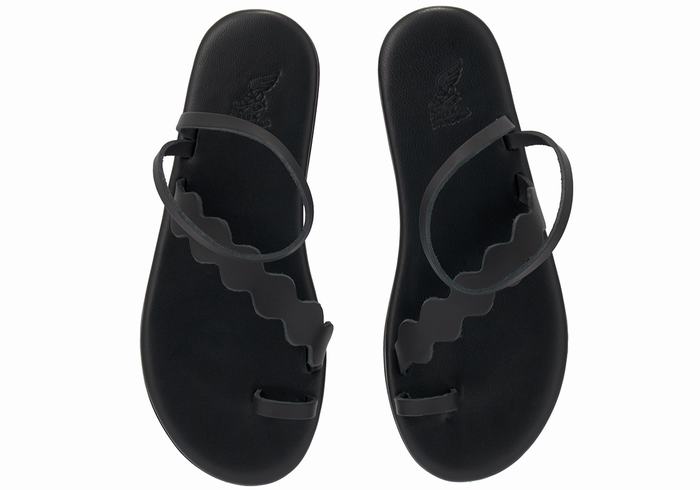 Sandały Ze Słupkami Damskie Ancient Greek Sandals Koralia Czarne | MLV7398DR