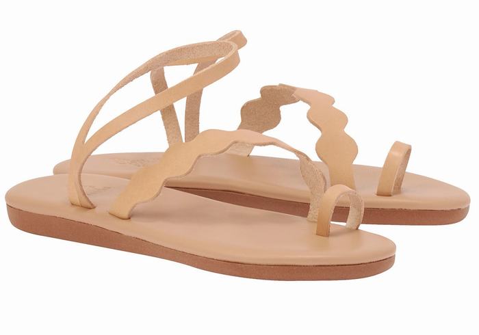 Sandały Ze Słupkami Damskie Ancient Greek Sandals Koralia Beżowe | POM452XL