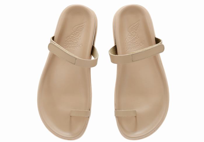 Sandały Ze Słupkami Damskie Ancient Greek Sandals Dokos Szare Brązowe | EFU5630XI