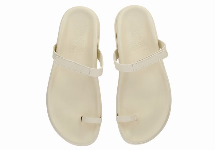 Sandały Ze Słupkami Damskie Ancient Greek Sandals Dokos Białe | GJK2731YC