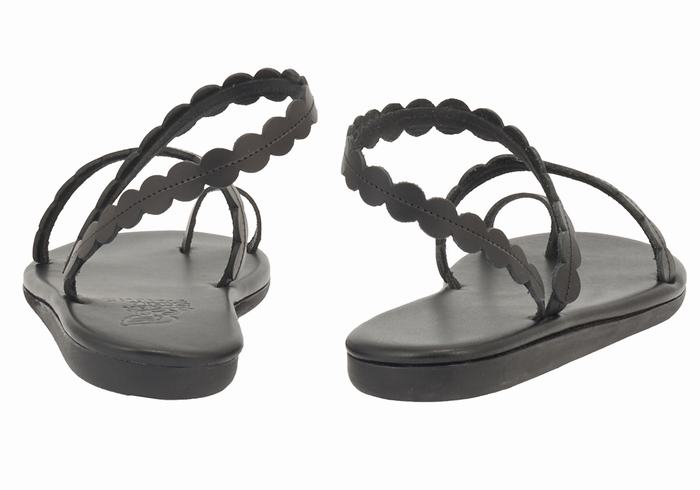 Sandały Ze Słupkami Damskie Ancient Greek Sandals Aura Czarne | SLA7179PL