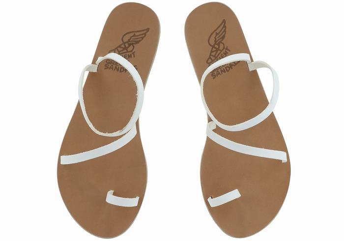 Sandały Ze Słupkami Damskie Ancient Greek Sandals Apli Eleftheria Leather Białe | MNX947DF