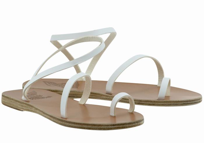 Sandały Ze Słupkami Damskie Ancient Greek Sandals Apli Eleftheria Leather Białe | MNX947DF