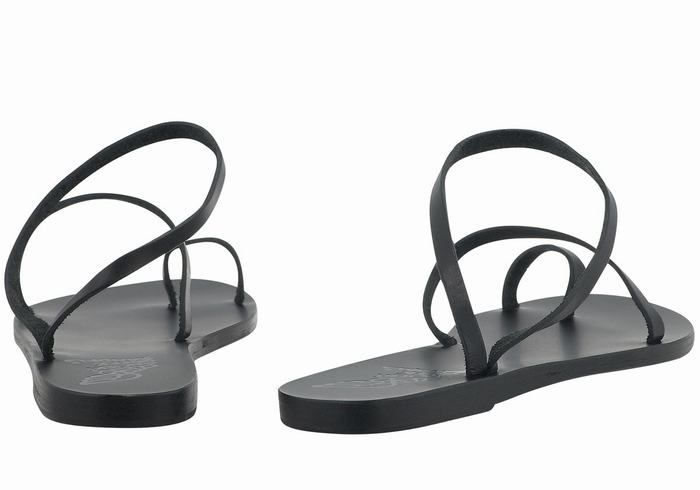 Sandały Ze Słupkami Damskie Ancient Greek Sandals Apli Eleftheria Leather Czarne | FKE954AX