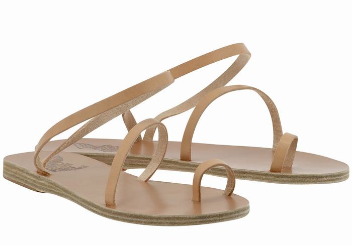 Sandały Ze Słupkami Damskie Ancient Greek Sandals Apli Eleftheria Leather Beżowe | AYE6553UX