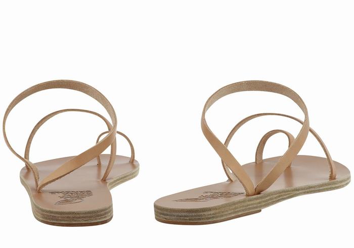 Sandały Ze Słupkami Damskie Ancient Greek Sandals Apli Eleftheria Leather Beżowe | AYE6553UX