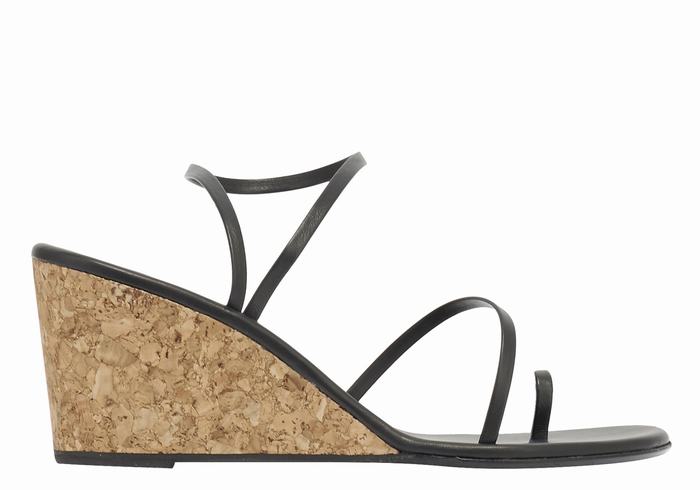 Sandały na Koturnie Damskie Ancient Greek Sandals Chora Mid Czarne | QNC8866TS